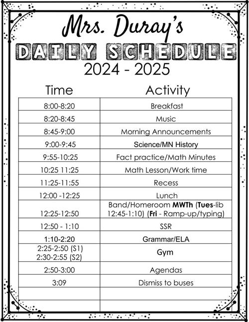 Schedule